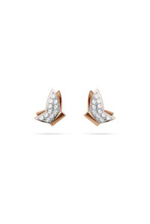 Idyllia Lilia Pierced Earrings Stud Rose Gold shiny Crystal