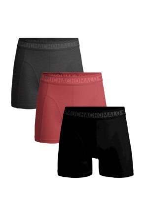 Jongens 3-Pack Boxershort Effen Black/Red/Grey