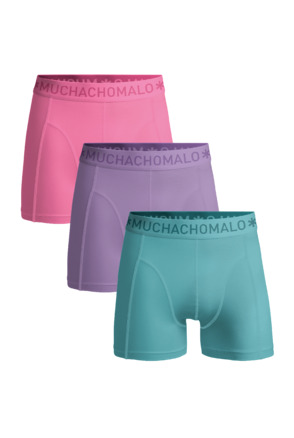 Jongens 3-Pack Boxershort Effen Blue/Purple/Pink