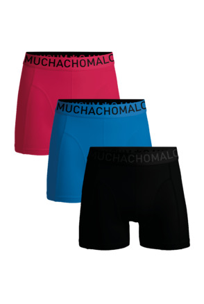 Heren 3-pack Boxershorts Microvezel Effen Black/Blue/Pink