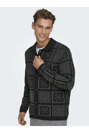 Relaxed Fit Split Hals Lange Mouwen (L/M) Heren