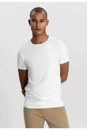 Dstrezzed Heren Bamboo Blend Ondergoed Wit Round Neck T-shirt Grant 2 Pack