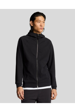 Diagonal Interlock Hooded Zip Through