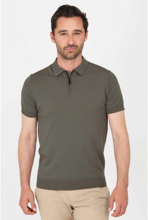 Suitable Half Zip Polo Groen