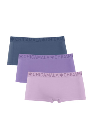 Dames 3-pack Boxershorts Effen Pink/Purple/Blue