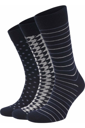 Suitable Sokken 3-Pack Print Navy
