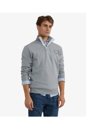 Zip Mock Sweatshirt 100% Cotton Heren