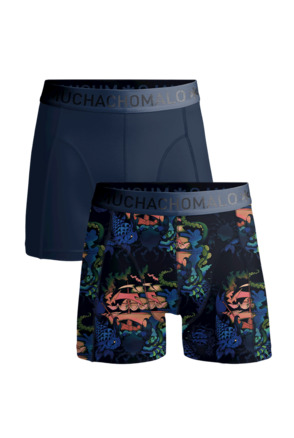 Mannen 2-Pack korte print/effen Print/Blue