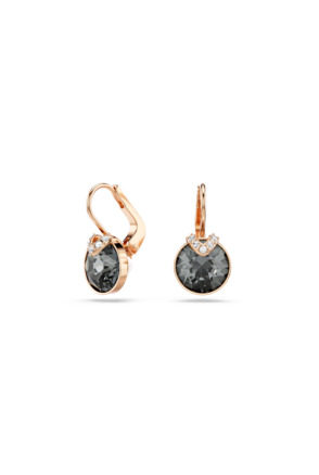 Bella Pierced Earrings Drop Rose Gold shiny Crystal Silver Night