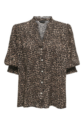 Regular Fit Shirt Collar 3/4 Sleeves (3/4) Vrouwelijk overhemd met normale pasvorm en 3/4 mouwen