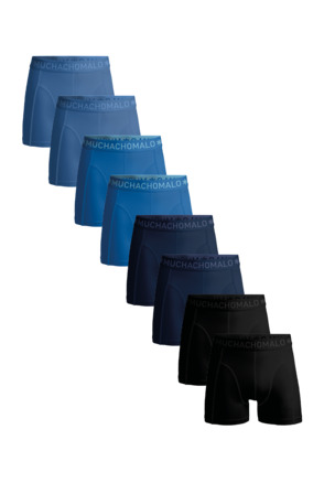 Heren 8-Pack Boxershorts Effen Black/Blue