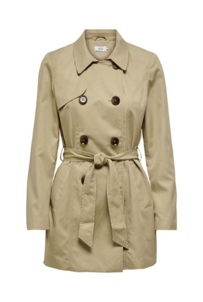 Spread Collar Trenchcoat met dubbele rij knopen