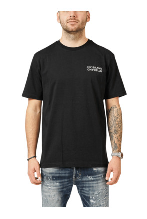 MY BRAND UPSIDE DOWN CHEST BLACK T-SHIRT