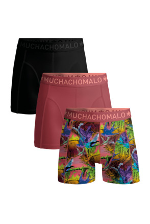 Heren 3-Pack Boxershorts Print/Effen Print/Red/Black