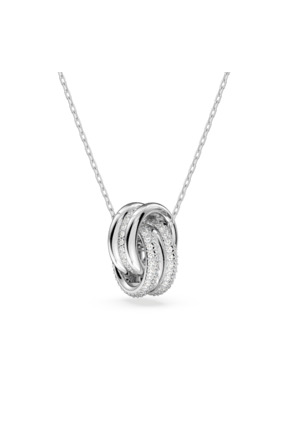 Hyperbola Spin Pendant Small Rhodium shiny Crystal
