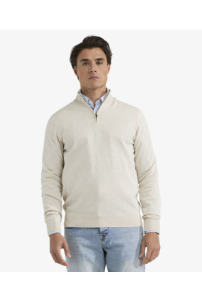 Zip Mock Sweater 100% Cotton Heren