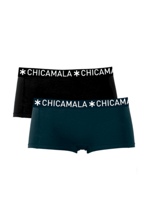 Dames 2-pack Boxershorts Effen Black/Blue
