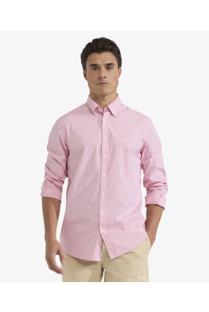 Striped Poplin Shirt 100% Cotton Heren
