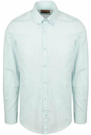 Suitable Overhemd Cotton Slub Lichtgroen