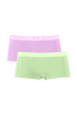 Dames 2-pack Boxershorts Effen Green/Purple