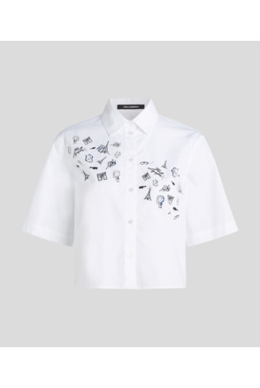 PARIS PRINT POPLIN BLOUSE