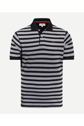 Oxford Piquee Stripe Polo 100% Cotton Heren