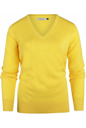 Steppin' Out Trui Cashmere Dames V-hals Geel