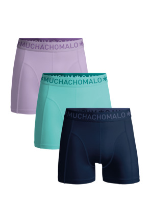 Heren 3-Pack Boxershorts Effen Blue/Purple