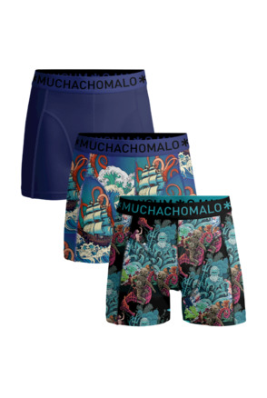 Jongens 3-pack Boxershorts Waterelements Print/Print/Blue