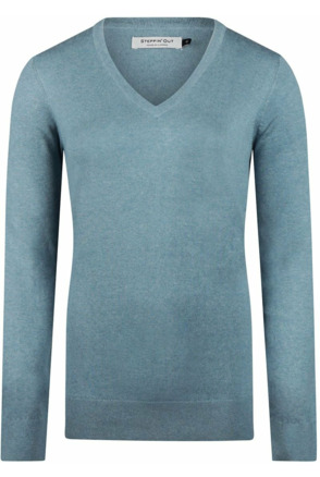 Steppin' Out Damestrui Cotton Cashmere V-hals Sage