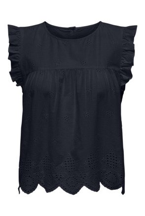 Regular Fit O-Neck Sleeveless (S/L) Chique mouwloze top met O-hals en ruches