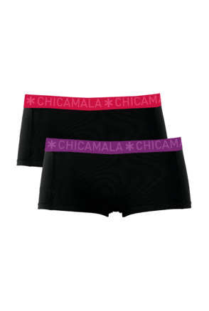 Dames 2-pack Boxershort Solid Black/Black