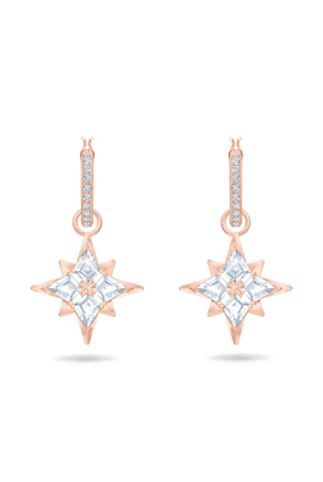 Symbolica Pierced Earrings Hoop Rose Gold shiny White Crystal