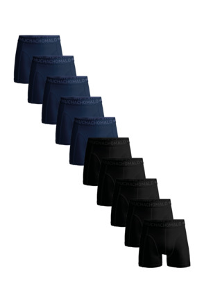 Heren 10-Pack Boxershorts Effen Black/Blue