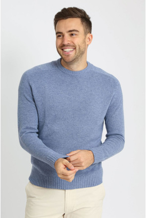 Suitable Lamswol Trui Ronde Hals Lichtblauw