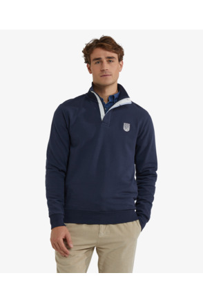 Zip Mock Sweatshirt 100% Cotton Heren