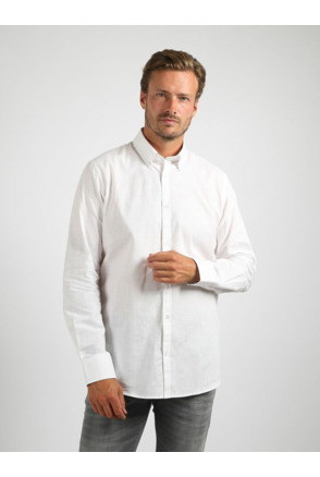Suitable Overhemd Cotton Slub Wit