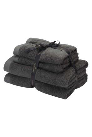 Rio - Handdoek bundel - GOTS KATOEN - 2x 50x100 + 2x 67x130 cm - Dark grey