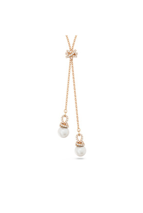 Originally Necklace Y Rose Gold shiny Crystal