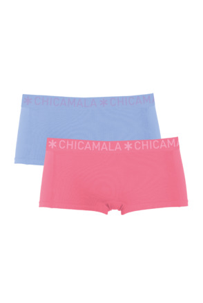 Dames 2-pack Boxershort Solid Pink/Blue