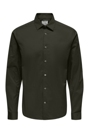 Slim Fit Overhemdkraag Lange Mouwen (L/M) Heren