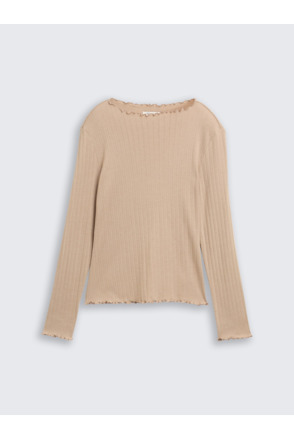 Overhemd met een lange hals en een ondoorzichtige kraag.