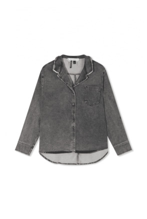 10DAYS Dames denim blouse shirt jog katoen mix