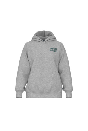 New Balance Dames Sport French Terry Hoodie Grijs Relaxed