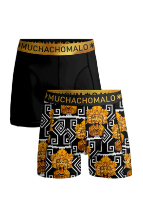 Mannen 2-pack shorts Mayans Print/Black