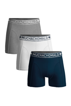 Heren 3-Pack Boxershorts Effen Blue/White/Grey