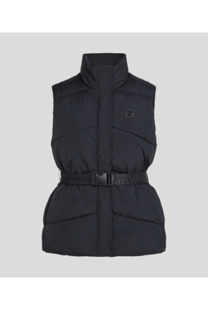 SLEEVELESS PUFFER WITH BELT