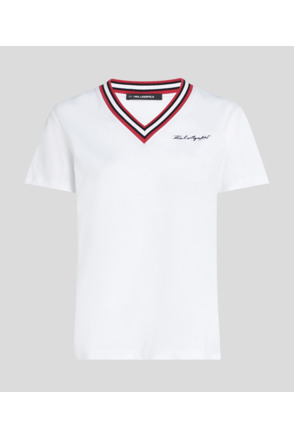 RIB V-NECK SIGNATURE T-SHIRT
