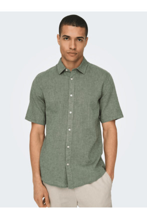 Slim Fit Overhemdkraag Korte Mouwen (K/M) Heren