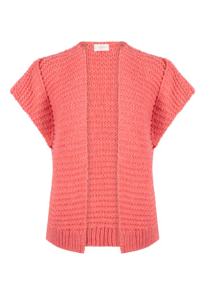 Aaiko Dames Lichtgewicht Cardigan Bright Peach Alpaca Wol